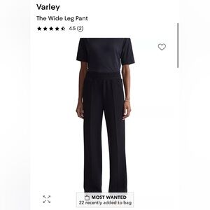 Varley Double Soft Black Wide-Leg Pant